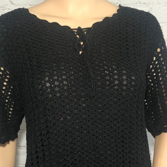 Carolyn Taylor Black crochet sweater - Picture 4 of 4